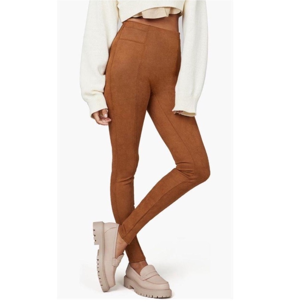 Spanx Brushed High-Waisted Skinny Leggings Cinnamon Brown